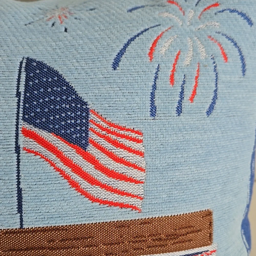Tapestry Red And Blue Truch And Firewoks With 🇺🇲